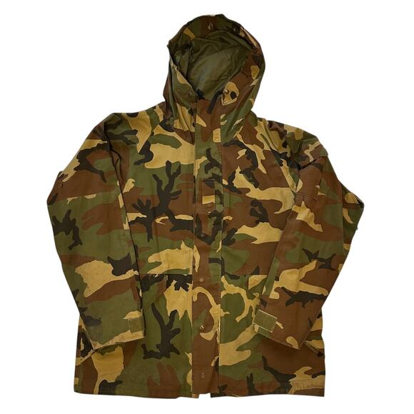 Xl Vintage US Military BDU Rain Jacket Green Camo - Picture 1 of 7
